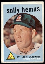 1959 Topps Baseball Card Solly Hemus St. Louis Cardinals #527 VG-EX