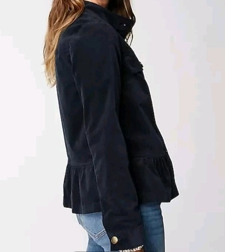 J.Jill Corduroy Peplum Jacket Women's XL Tall Button Up Navy Blue - Picture 4 of 10