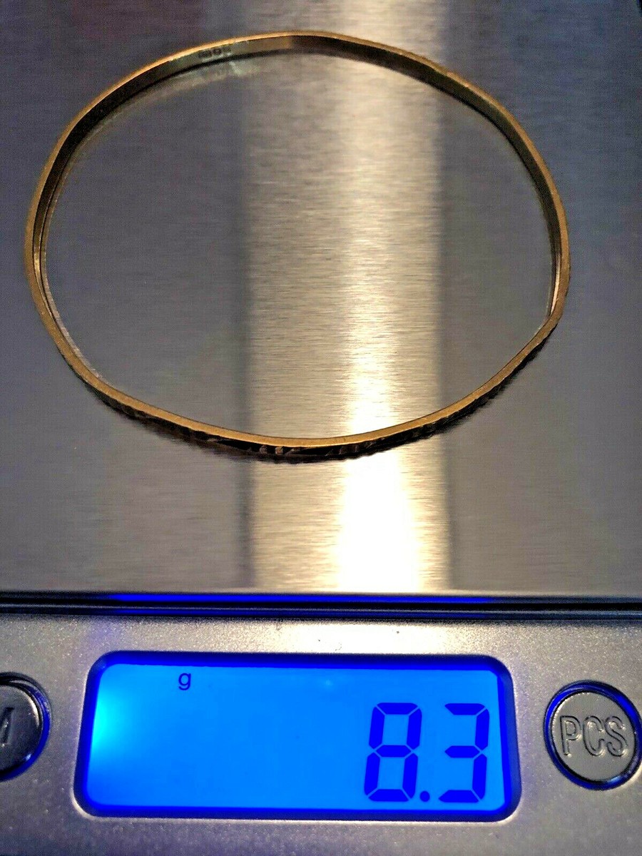 22 k 21 KT Solid Yellow Gold Bangle Bracelet Grams Stamp 875