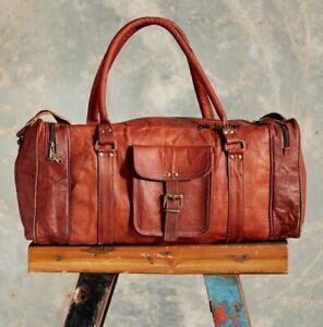 New Genuine Leather Duffel Men/'s Overnight Carry-On Travel Luggage Gym Bag