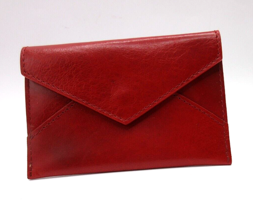 Envelope MINI 3x4" Leather Holds Business Credit Gift Cards Graphic Image ORANGE - Picture 10 of 17