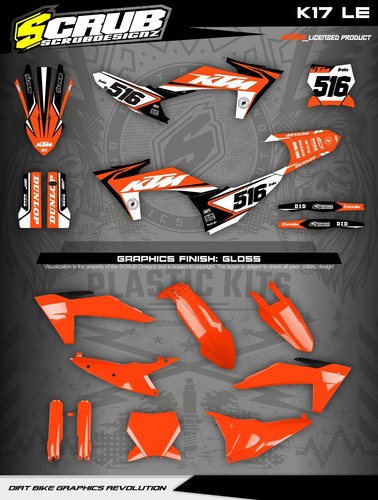 Plastics + Graphics applied KTM 2023 2024 XC XC-F SX SX-F 125 150 250 350 450 - Picture 3 of 9
