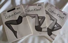 Calvin Klein 3 pr Control Top Sz B-2 Light Matte Ultra Sheer/1 Navy Matte Sheer 