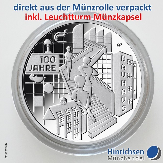 20 Euro "100 JAHRE BAUHAUS" Deutschland 2019 bfr. ST Silber Silbermünze Kapsel 20 Euro "100 JAHRE BAUHAUS" Deutschland 2019 bfr. ST Silber Silbermünze Kapsel