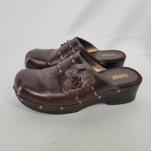 Bongo Brown Chunky Heel Platform Clogs Y2K Grunge Vintage 1990s Style Allie 9M - Picture 2 of 8