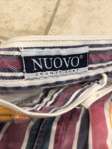 Vintage NUOVO Women's County Seat Jeans Wear Striped Shorts size 12 Distress - Picture 4 of 8