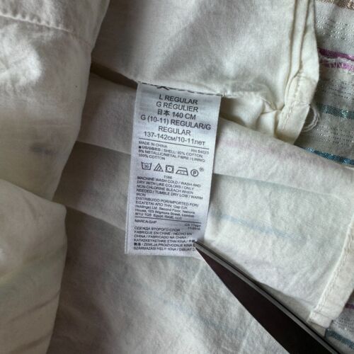Gap Kids Skort Girls Size Large 10-11 White Striped Lined Elastic Waist Summer - Picture 4 of 8