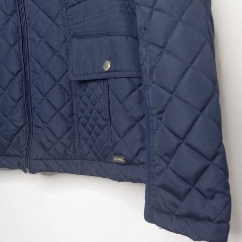 U.S. Polo Assn. Damenjacke dunkelblau gesteppt Rauten durchgehender Reißverschluss Größe XL - Bild 3 von 13