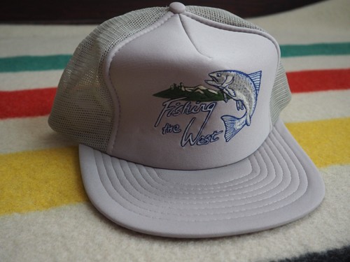 VTG 70s 80s PNW Northwest Fishing Salmon Gray Trucker Hat Snapback Cap OSFM - Picture 2 of 7