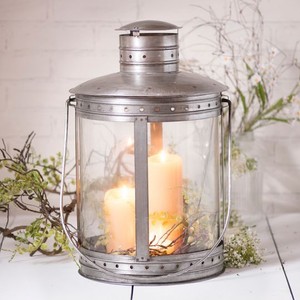 Country-new-Large-round-PIPE-tin-candle-lantern-nice