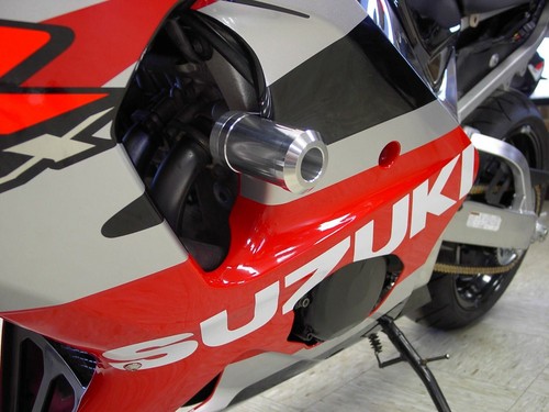 2000-2003 GSXR 750 Polished NO CUT Frame Sliders Savers 2001 2002Billet Aluminum - Picture 2 of 4