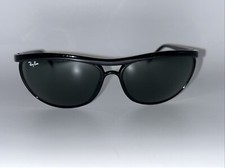 VINTAGE B L RAY BAN W1654 PS3 SHINY BLACK G15 UV CATS CURVED PREDATOR SUNGLASSES