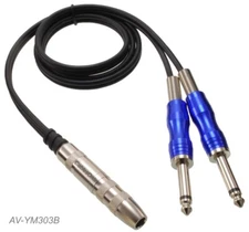 CablesOnline 3ft 1/4" Mono Female to Dual 1/4" Mono Male Guitar Cable Splitter 