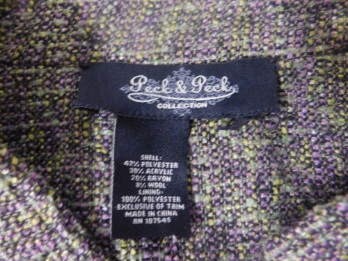 Peck and Peck Womens Jacket Medium green one hook - Picture 4 of 10