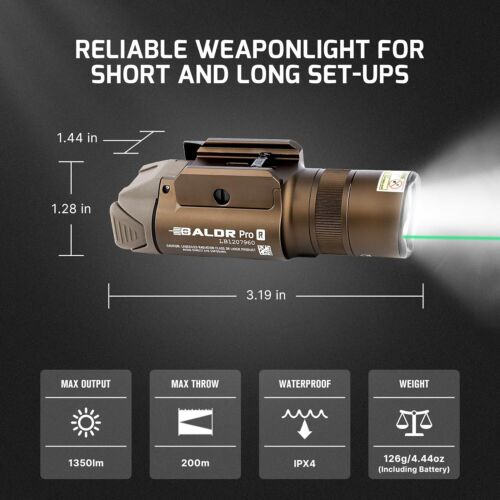 Olight Baldr Pro R Rechargeable Tactical Pistol Light Green Laser 1350-lumen US - Picture 2 of 22