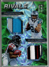 2017 Spectra Ri Neon Green #3 Christian McCaffrey Devonta Freeman 15 Jersey /15