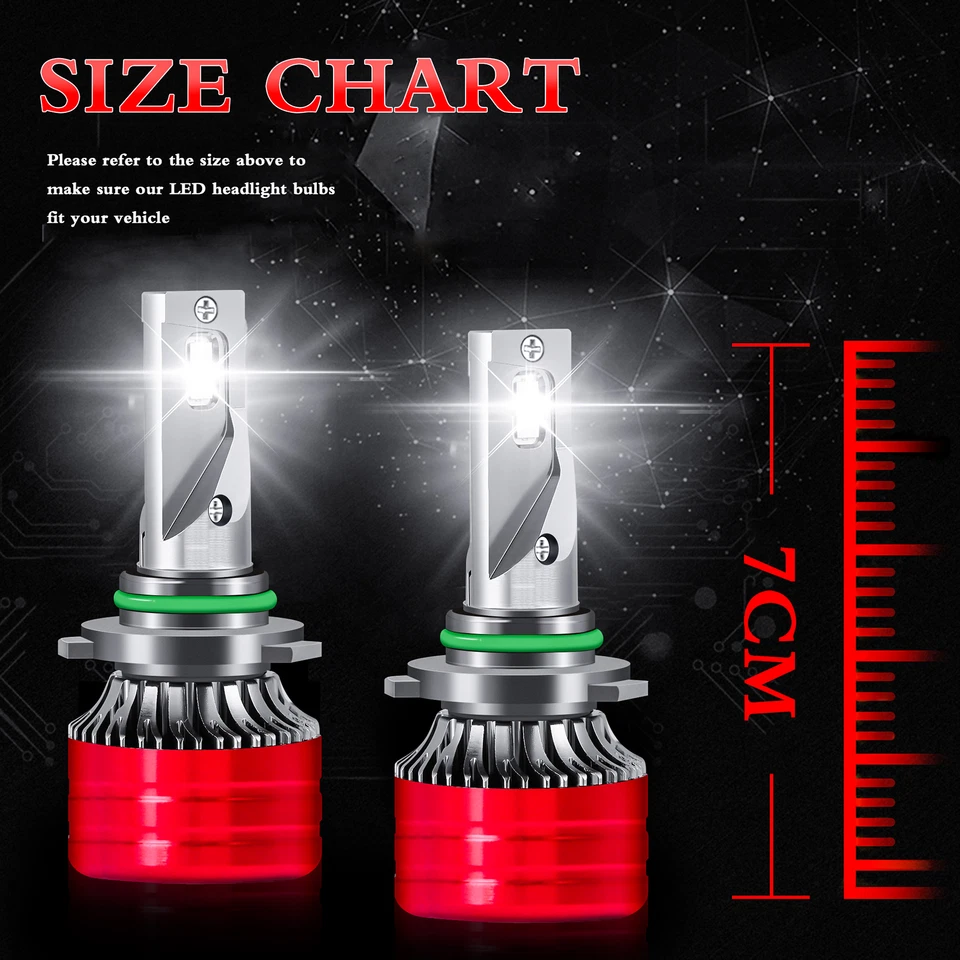 For Pontiac Aztek 2001-2003 2004 2005 LED Headlights Bulbs Low Beam Combo Kit - Image 3 of 4