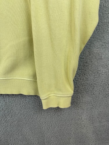 Vintage Tommy Bahama Relax 1/4 Zip Sweater Men Sz Med Yellow Pullover Sweatshirt - Picture 3 of 11