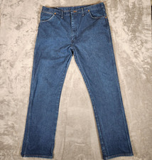 Vintage Wrangler Jeans Men's 38X33 (Tag 40X32)Cowboy Cut Blue Western Work 13MWZ