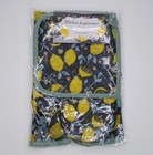 Kitchen Inspirations Set Of Three : Apron Oven Mitt Pot Holder Lemons