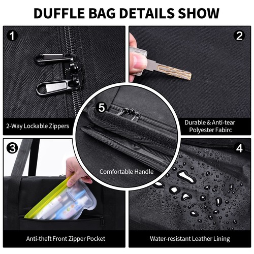 48 Inch Travel Duffle Bag Extra Large Sport Equipment Duffel Bags with 2-way ... - Picture 4 of 7