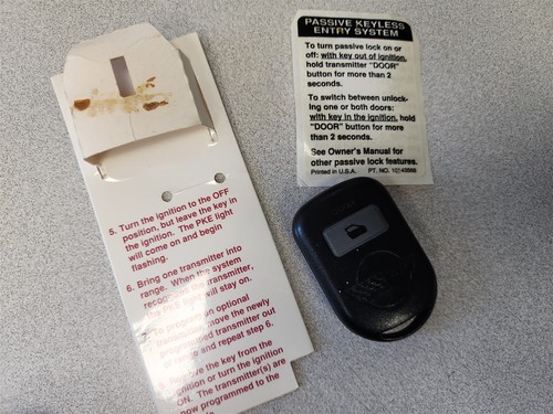 93-96 Corvette C4 CONVERTIBLE Passive Keyless Entry Remote USED RARE PKE Fob - Picture 5 of 6