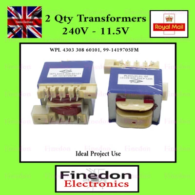AMC 2 Qty transformers 240V - 11.5V WPL 4303 308 60101 Project Surplus 2x Whirpool