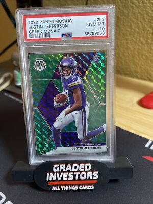Justin Jefferson Panini Mosaic Green Prizm #209 Rookie RC