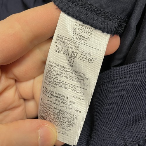 Old Navy Pants Large Petite LP Womens NWT Playa High Waist Wide Leg Trouser Navy - Picture 3 of 10