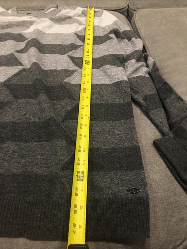 Maglione uomo Alfani grigio taglia XL girocollo grigio pullover geometrico 1073 - Foto 9 di 12