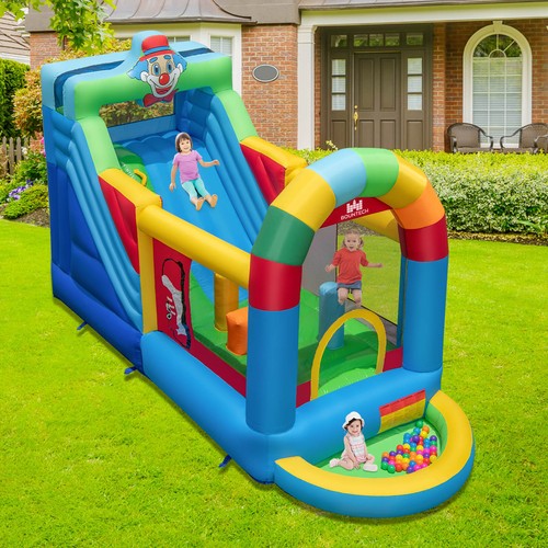 Inflatable Bounce House W/Climbing Surface Long Slide Obstacles W/ 735W blower - Picture 3 of 8