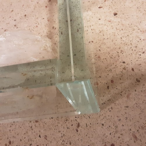 Glass and Geode w/ Quartz Bookends 5.5" Tall x 4.5" Wide - Defects - Picture 12 of 12