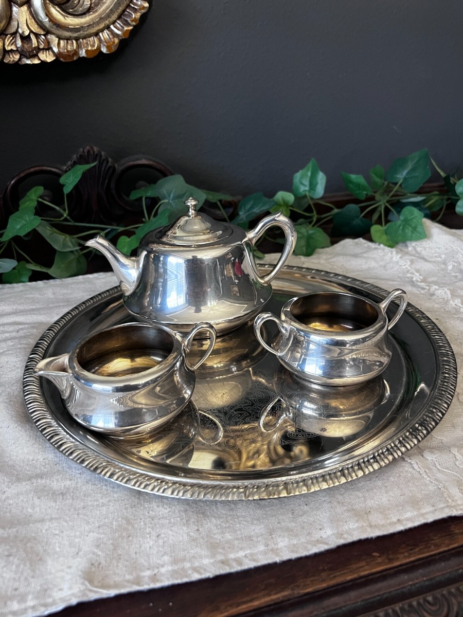 Vintage Crescent silver plate tea set - 4 piece | eBay