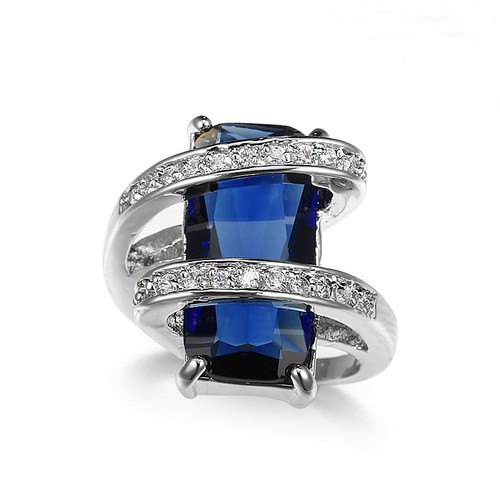 Anillo rosa/azul/verde/púrpura/rojo/champán para mujer de plata 925 AAA CIRC talla 6-10 - Imagen 7 de 18