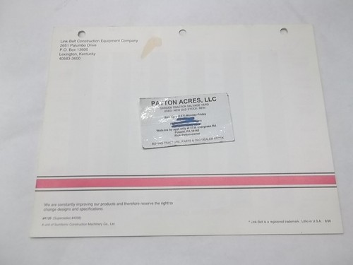 Brochure for Link-Belt Construction Equipment Product Line Excavators & Cranes - Picture 3 of 3