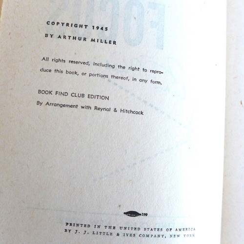Arthur Miller FOCUS Signed First Edition 1945 Novel Book HCDJ - Imagen 4 de 9