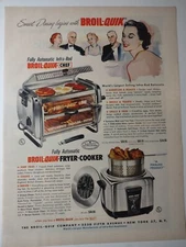 Broil Quik Fryer Cooker Smart Dining Vintage 1950s Print Ad