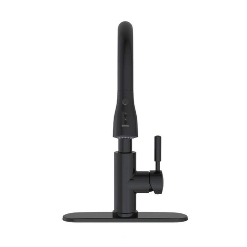 PRIVATE BRAND UNBRANDED Pull Down Kitchen Faucet Single-Handle Metal Matte Black - Picture 4 of 9
