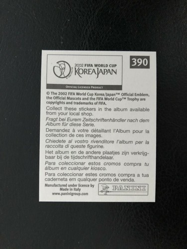FIGURINA PANINI WORLD CUP KOREA/JAPAN 2002 ARGENTINA SAMUEL n 390 NUOVA VELINA - Imagen 2 de 2