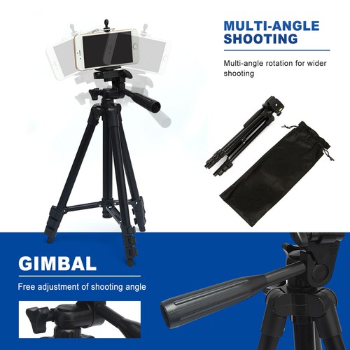 Camera Tripod Stand Holder Mount for iPhone Samsung Cell Phone w/ Bag Universal - Photo 13 sur 14
