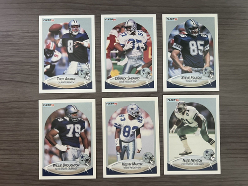 1990 Fleer Football Card Lot Dallas Cowboys Troy Aikman, Nate Newton Plus More - Picture 1 of 2