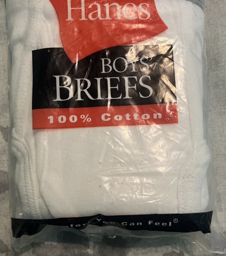 vintage hanes boys briefs underwear 3-pack size 10 deadstock NIP 2003 NOS youth - Picture 2 of 5