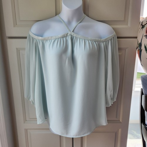 1 State Nordstrom Off the Shoulder Blouse Plus Sz 2X Mint Julep Green Neck Strap - Picture 2 of 13