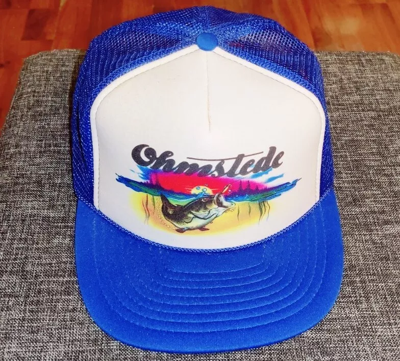 Vintage Ohmstede Bass Fish Fishing Trucker Hat Cap Snapback