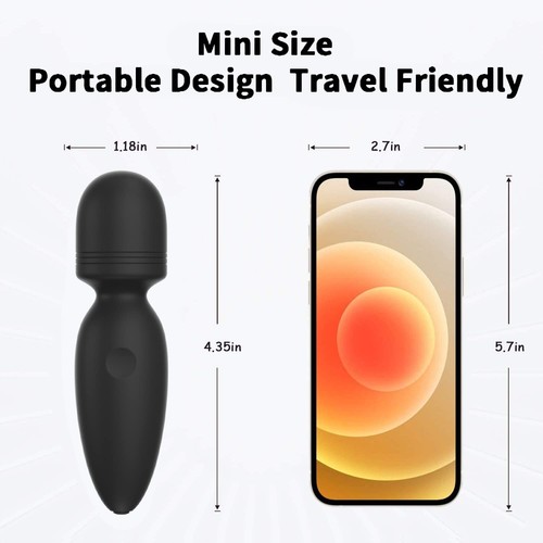 Mini Wand Massager,Small Cordless Handheld Massager with 10 Quiet Vibration M... - Picture 2 of 5