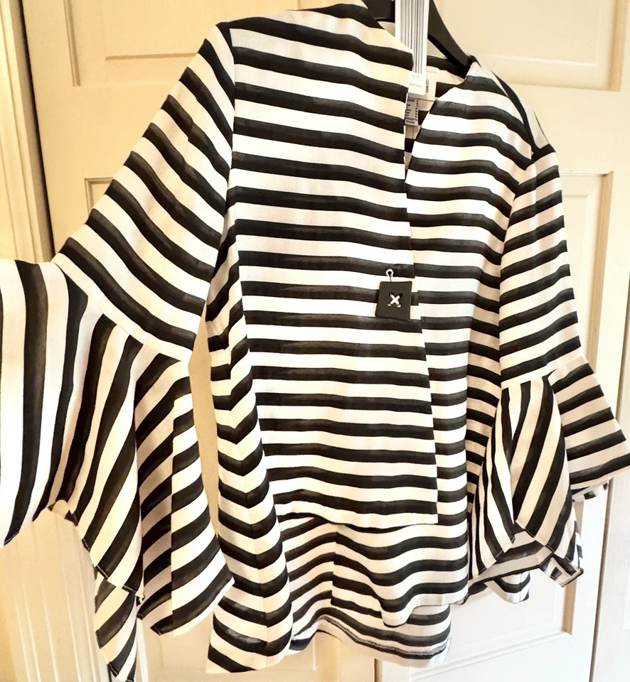 Joseph Ribkoff 8 Black And White Stripe Jacket NWT MSRP $272 - Image 4 of 4