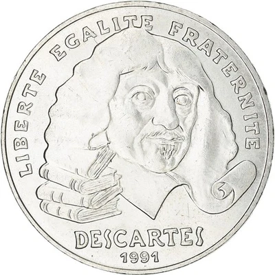 Monnaie, France, Descartes, 100 Francs, 1991, SPL, Argent, Gadoury:906, KM:996 - Photo 1/2