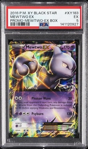 2016 POKEMON XY BLACK STAR PROMO MEWTWO-EX BOX #XY183 MEWTWO EX PSA 5