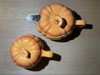Le Creuset Halloween Pumpkin Gravy Boat & Mug Set Marron Color New Condition