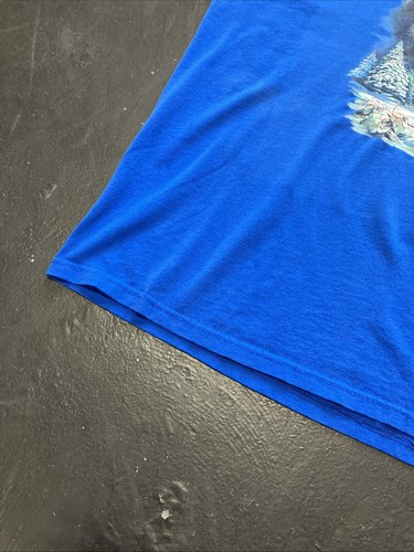 Vtg 90s FOTL Blue Wolf Moon Native American Horseback Winter Nature TShirt XL - Picture 6 of 9
